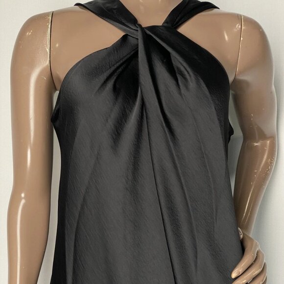 NEW THEORY Women's Sleeveless Twist Neck Mini Dress Black Size S – Silky - NWT - Picture 9 of 10